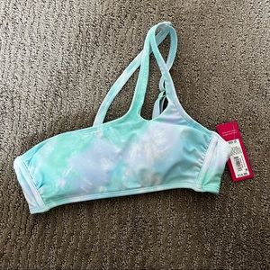 Watercolor one shoulder bikini top small